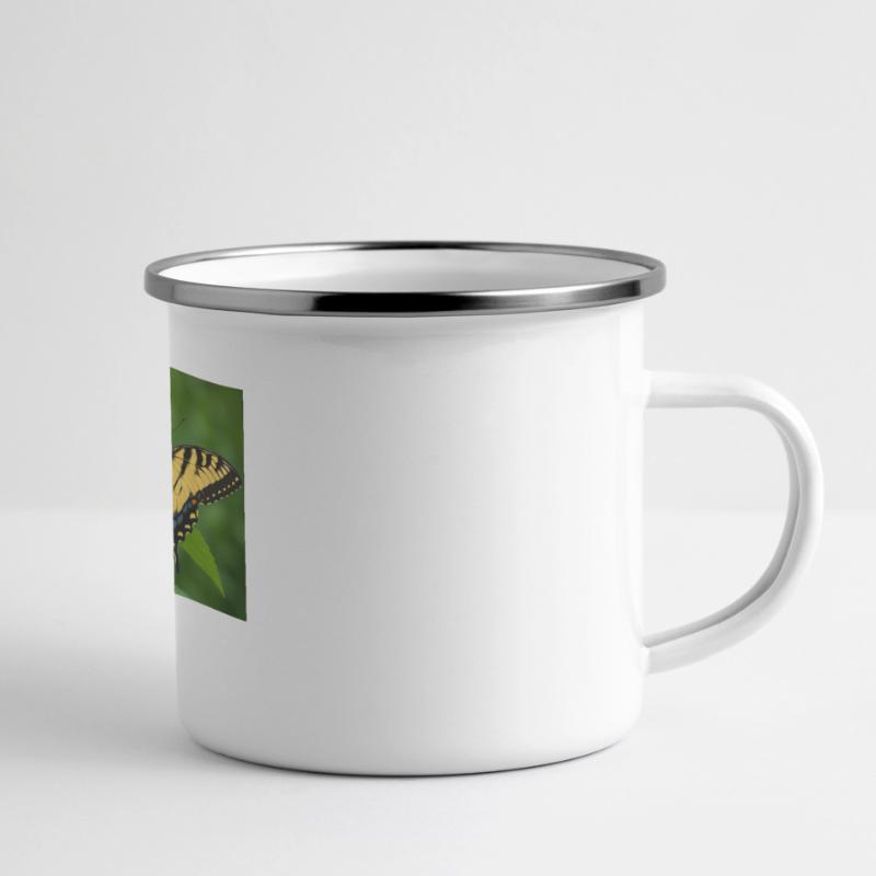 Östlicher Tiger Schwalbenschwanz Panorama Emaille-Tasse