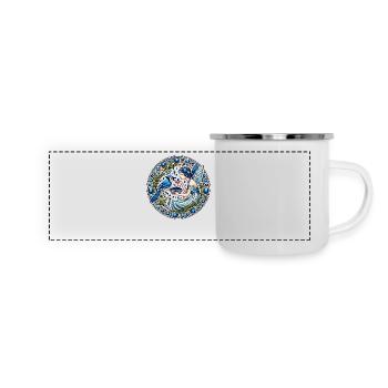 Blauhäher Fee - Panorama Emaille-Tasse - Weiß - Vorne