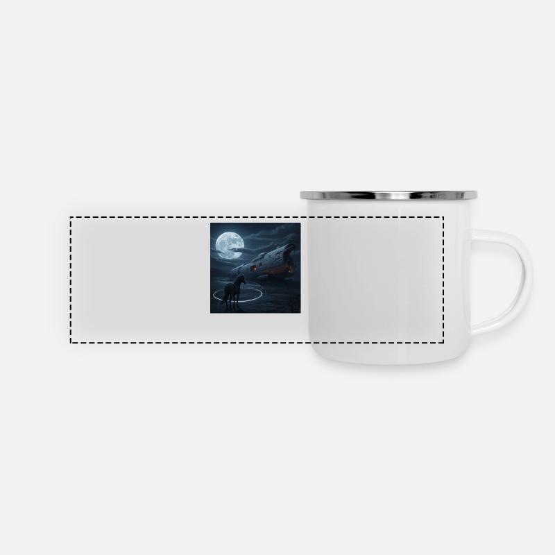 Night flight into the unknown - Panoramic Camper Mug - white