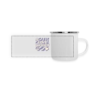 Love Yourself – Retro Design with Signs - Panoramic Camper Mug - white - Front