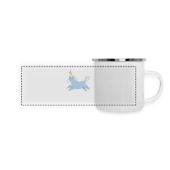 cute unicorn in blue - Panoramic Camper Mug - white - Front