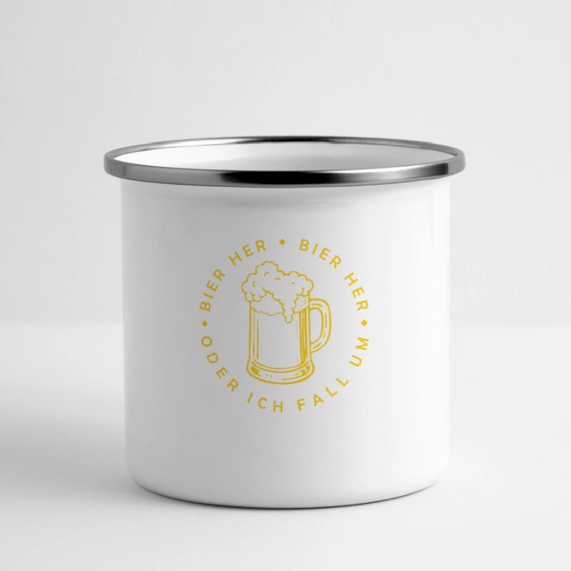 Les abeilles ici - Oder ich fall um ! Mug panoramique émaillé