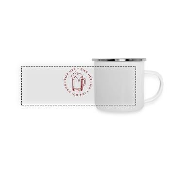Bienen hier - Oder ich fall um! - Panorama Emaille-Tasse - Weiß - Vorne