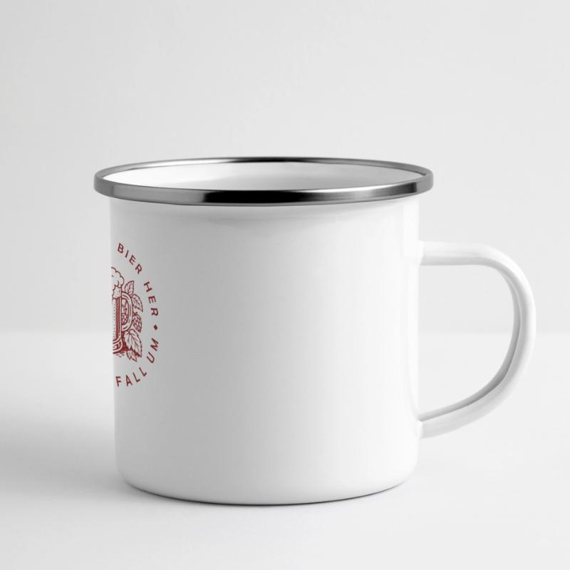 Bienen hier - Oder ich fall um! Panorama Emaille-Tasse