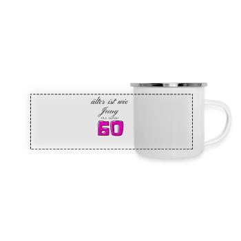 60. Geburtstag - Panorama Emaille-Tasse - Weiß - Vorne