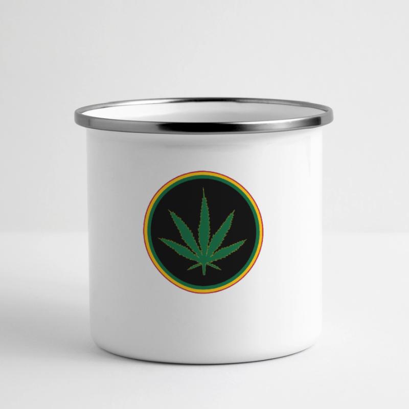 Cannabis Tazza smaltata con vista