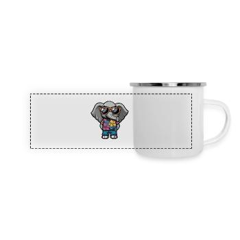 Elephant Comic Holiday - Mug panoramique émaillé - blanc - Devant