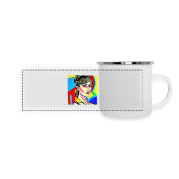 Colorful Pop Portrait - Panoramic Camper Mug - white - Front