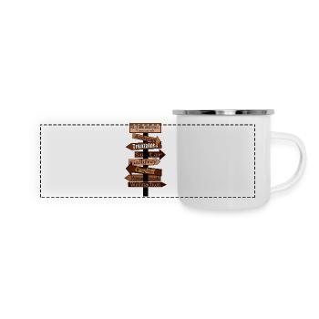 Wegweiser - Panorama Emaille-Tasse - Weiß - Vorne