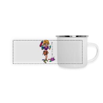 Bereit 00 zu klettern - Panorama Emaille-Tasse - Weiß - Vorne