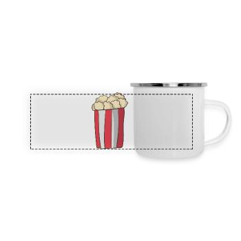 pop-corn - Mug panoramique émaillé - blanc - Devant