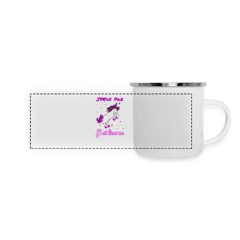 Ich kann nicht ich Einhorn - Panorama Emaille-Tasse - Weiß - Vorne