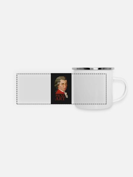 Mozart - Panorama Emaille-Tasse - Weiß