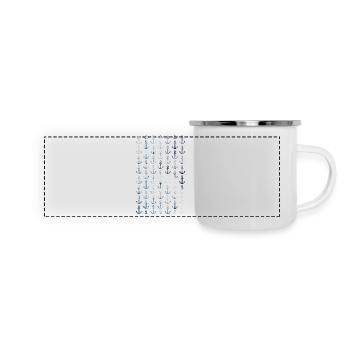 Maritimes Anker Muster im Vintage Style - Panorama Emaille-Tasse - Weiß - Vorne