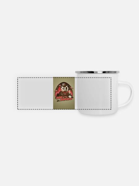 Funk Invasion Poster - Panorama Emaille-Tasse - Weiß