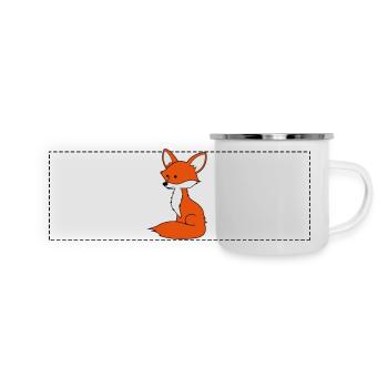 fuchs_02 - Panorama Emaille-Tasse - Weiß - Vorne