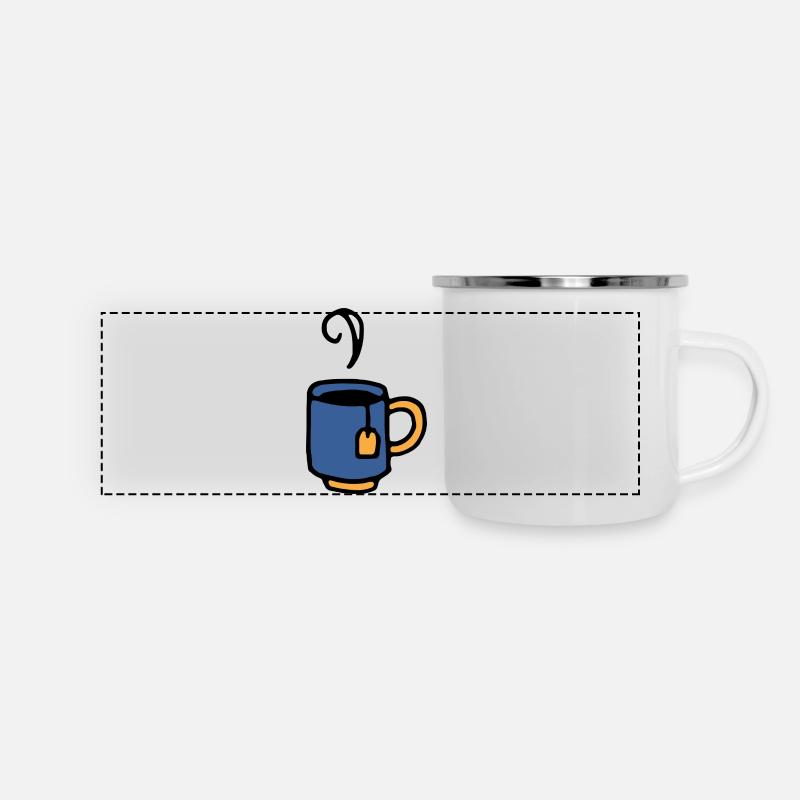 Cup with tea bag - Panoramic Camper Mug - white