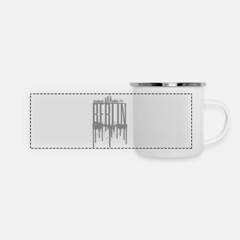 Berlin Skyline Drop Design - Panoramic Camper Mug - white
