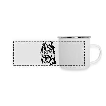 Picard Kopf - Panorama Emaille-Tasse - Weiß - Vorne