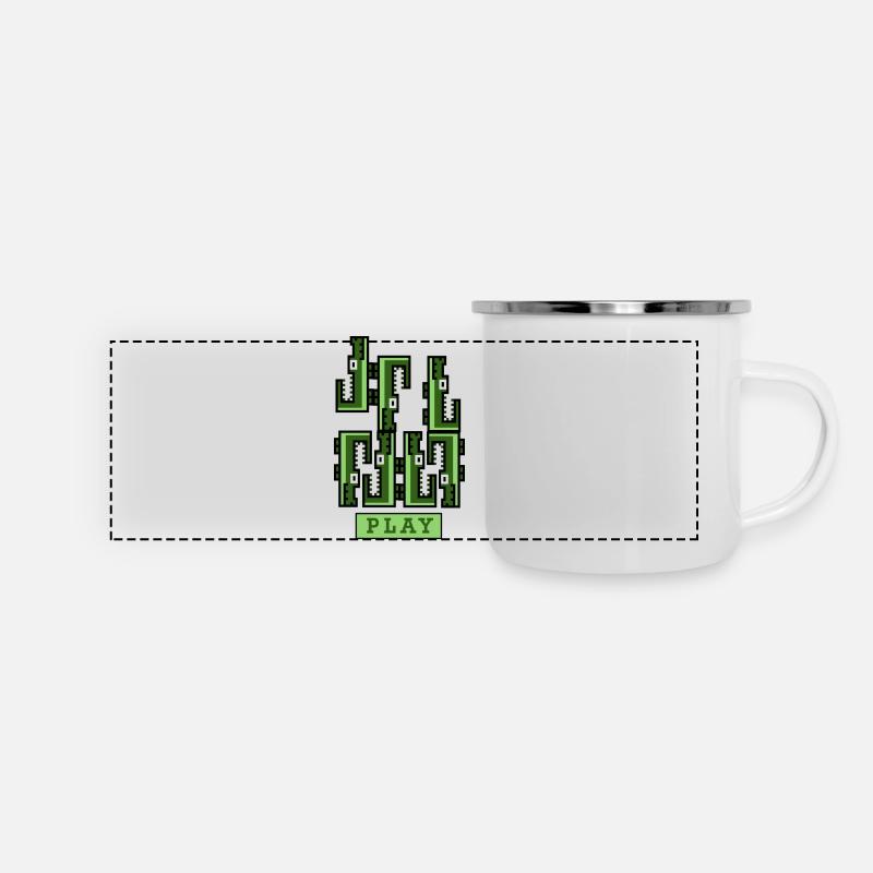 Jeu de crocodile - Mug panoramique émaillé - blanc