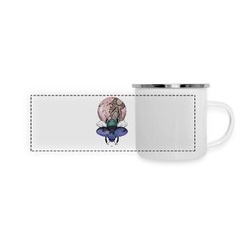 Skarabäus mit Wunderkugel - Panorama Emaille-Tasse - Weiß - Vorne