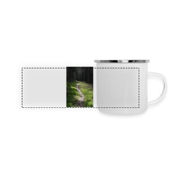 GREEN WAY - Panorama Emaille-Tasse - Weiß - Vorne