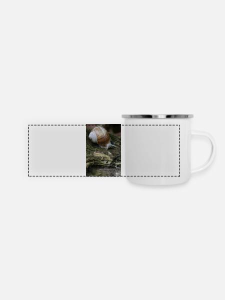 SCHNECKE - Panorama Emaille-Tasse - Weiß