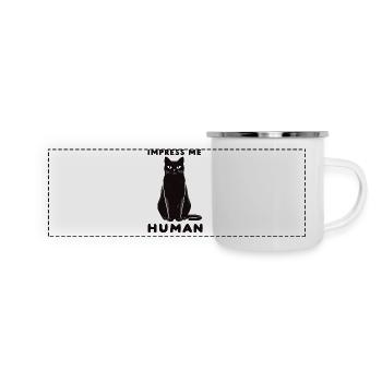 Impress Me Human - Cat Love, Can Opener - Panoramic Camper Mug - white - Front