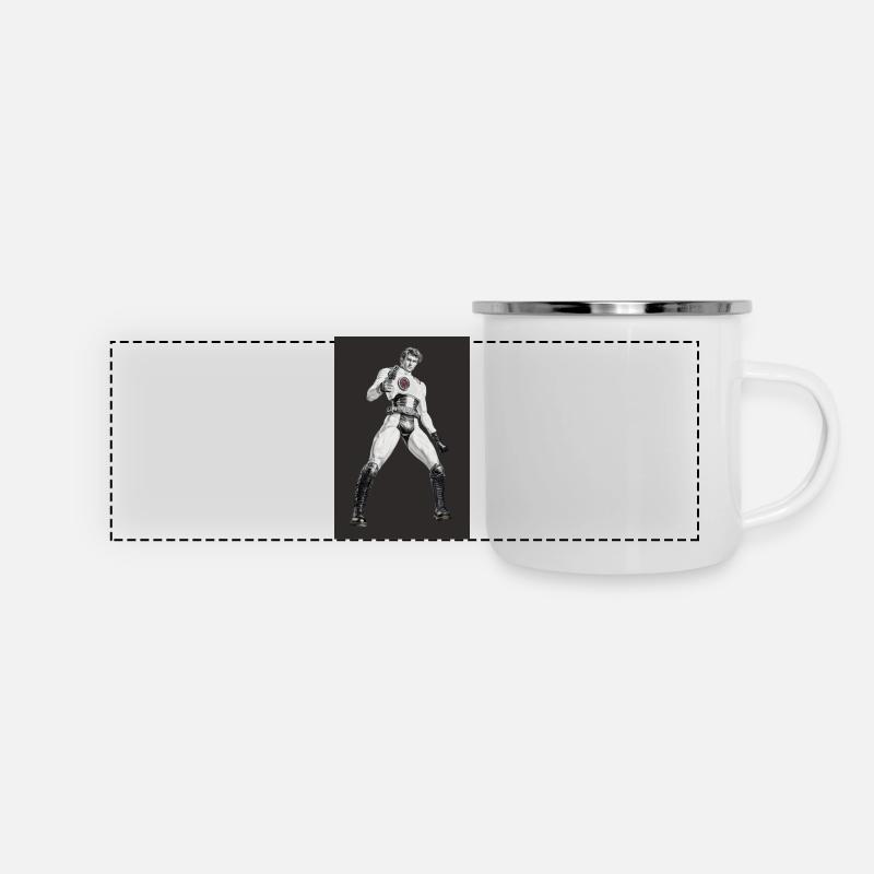 Galactic Avenger - Panorama Emaille-Tasse - Weiß