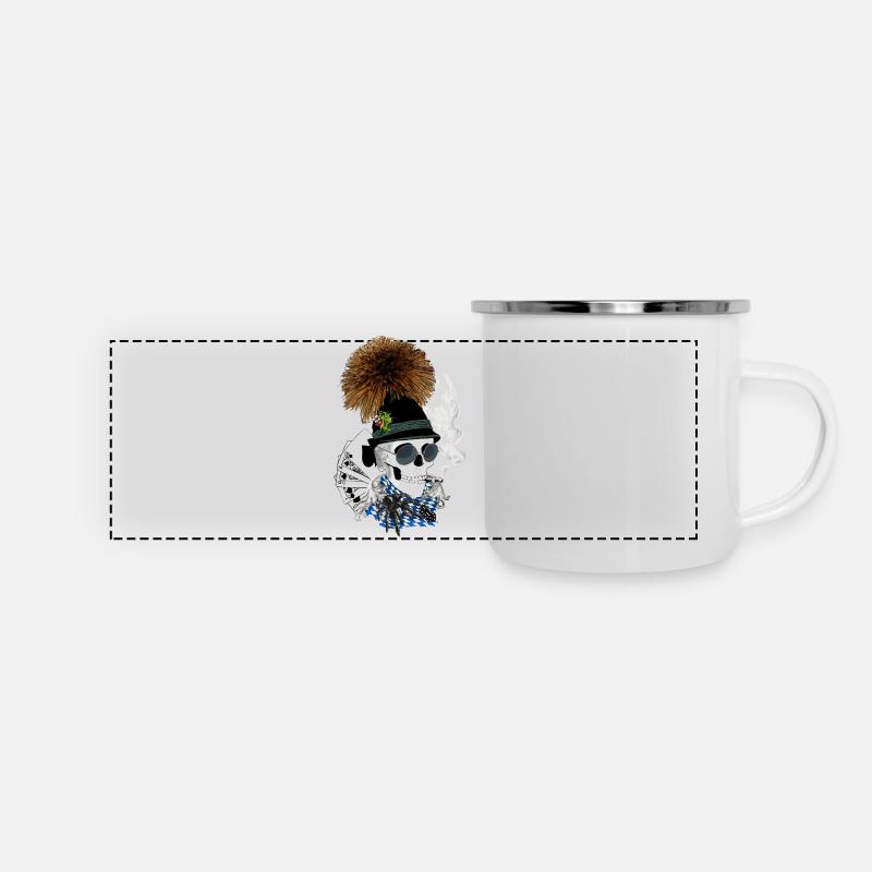 Wiesnskull with glasses - Panoramic Camper Mug - white