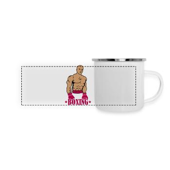 Boxeur de boxe - Mug panoramique émaillé - blanc - Devant