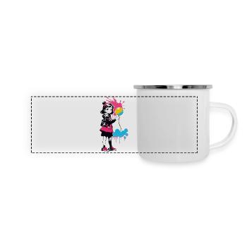Street Art Fille 23237 - Mug panoramique émaillé - blanc - Devant