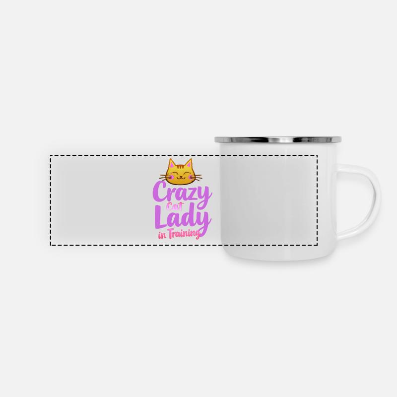 Dame folle des Chats - Crazy Cat Lady - Panoramic Camper Mug - white