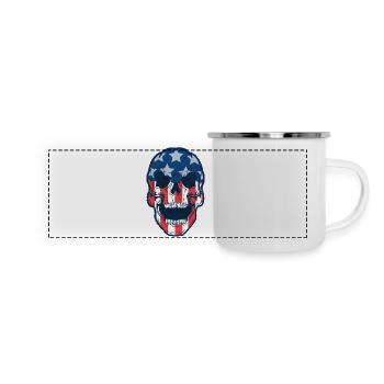 Totenkopf Amerika Republikaner T-Shirt US Army - Panorama Emaille-Tasse - Weiß - Vorne