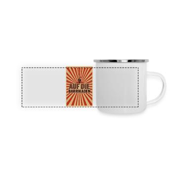 On the Barricades – Revolutionary Resistance - Panoramic Camper Mug - white - Front