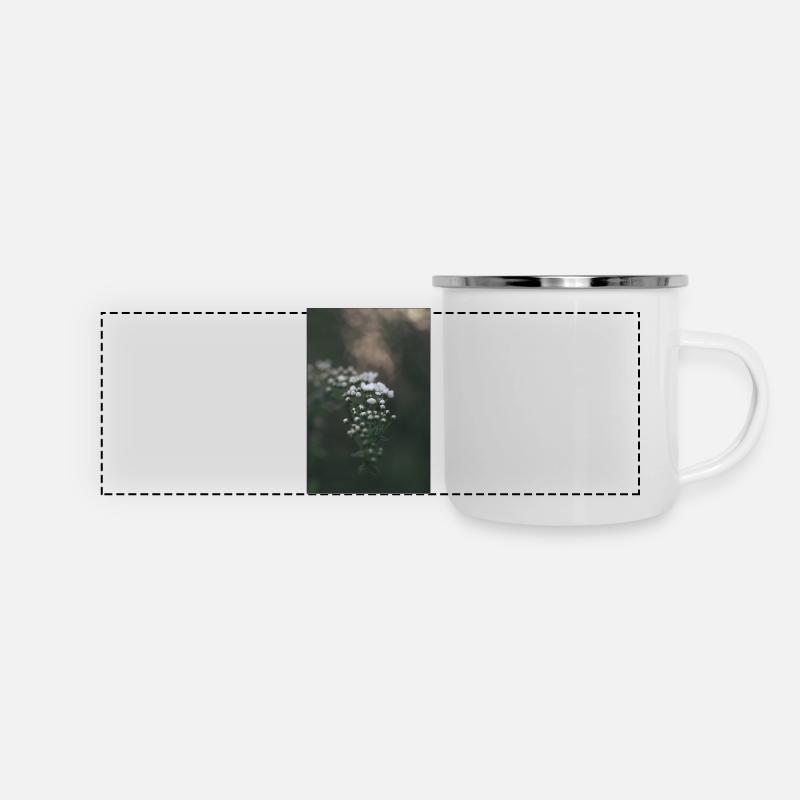 Delicate gypsophila in bokeh look - Panoramic Camper Mug - white