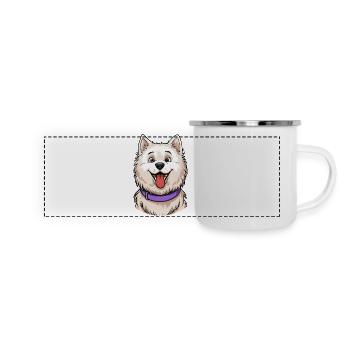 Samoyed Portrait - Panoramic Camper Mug - white - Front