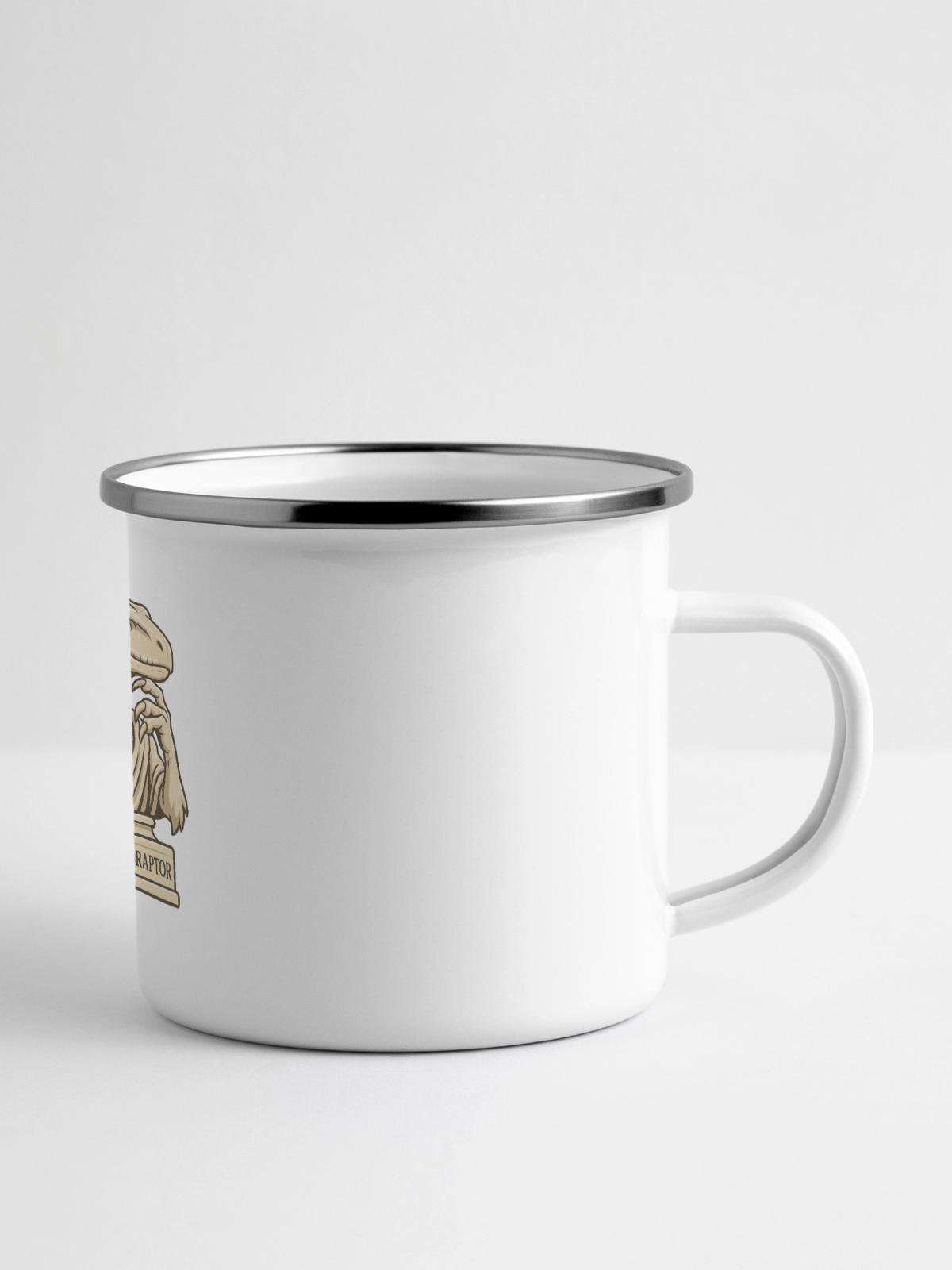 Philosoraptor - Panorama Emaille-Tasse - Weiß - Vorne