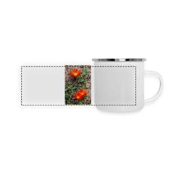 Hängende Eisblume Winterhartes Eis Delosperma - Panorama Emaille-Tasse - Weiß - Vorne