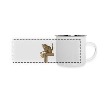 Cat logic: If it's right, it can also fall - Panoramic Camper Mug - white - Front