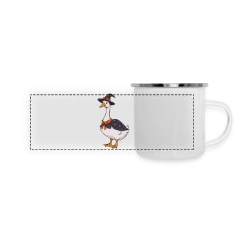 Gans - Panorama Emaille-Tasse - Weiß - Vorne