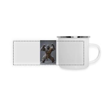 Guerrier gorille de sumo - Mug panoramique émaillé - blanc - Devant
