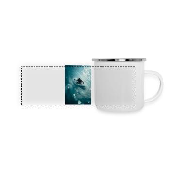 Surfer fährt das perfekte Fass - Panorama Emaille-Tasse - Weiß - Vorne