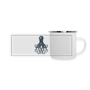 Octopus contemporain Design abstrait - Mug panoramique émaillé - blanc - Devant