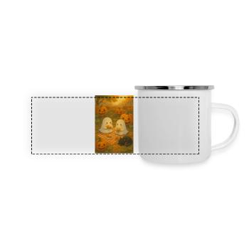 Autumn Picnic with Ghosts - Panoramic Camper Mug - white - Front