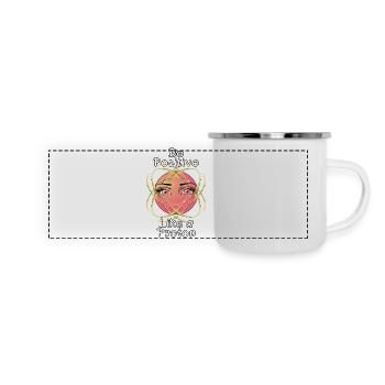 Soyez positif comme un proton - Mug panoramique émaillé - blanc - Devant