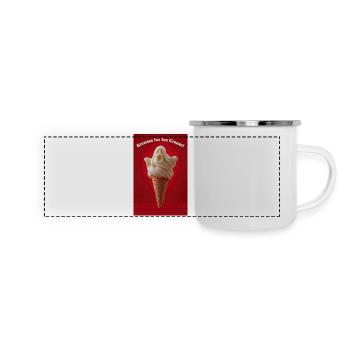 Cornet de glace Ghostly Scream - Mug panoramique émaillé - blanc - Devant