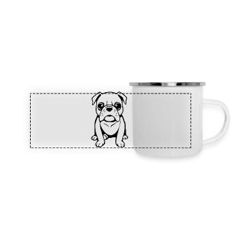 Bulldogs Dogs T-shirt Cadeau - Mug panoramique émaillé - blanc - Devant