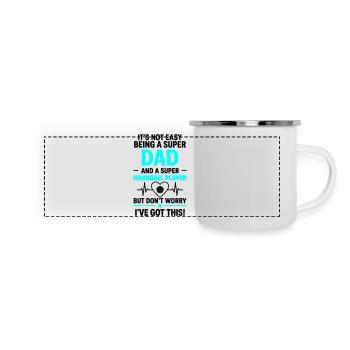 Herz + Handball – Super Papa Handball Player - Panoramic Camper Mug - white - Front
