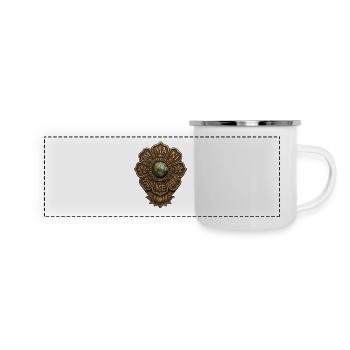 Sacred Lotus Earth Mandala Om Mani Padme Hum Chemise - Mug panoramique émaillé - blanc - Devant